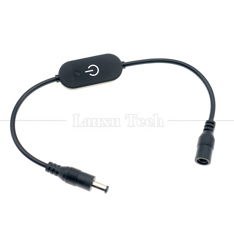 12V Male to Female 5.5x2.1 Barrel Jack DC Power Led Dimmer Switch Cable for Led Light
