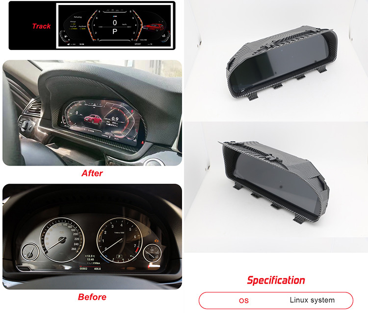 BMW F10 Car Dashboard Digital Speedometer 12.3 Inch 1920*720 IPS