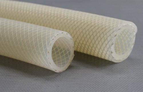 High Purity Fiber Braided Silicone Tubing No Smell Translucent Natural Color