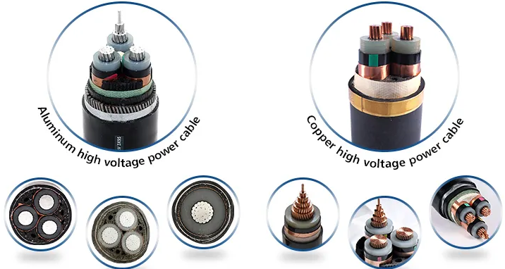 Refractory Range of Application High Voltage Power Cable 3*240mm 1*240mm with Copper Core