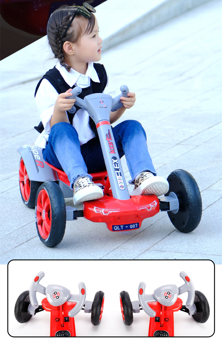 Battery-Powered Children's Electric Go-Kart with Music and Lights Carbon Fiber Design