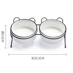 Custom Ceramic Custom Pet Bowls Feeders Rounded Shape With Shelf