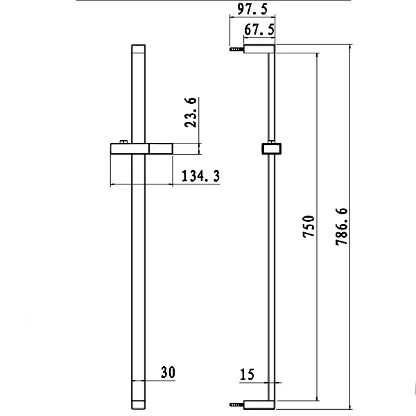 Custom Diameter Stainless Steel ABS Shower Rail For Bathroom Redesign And Convenience