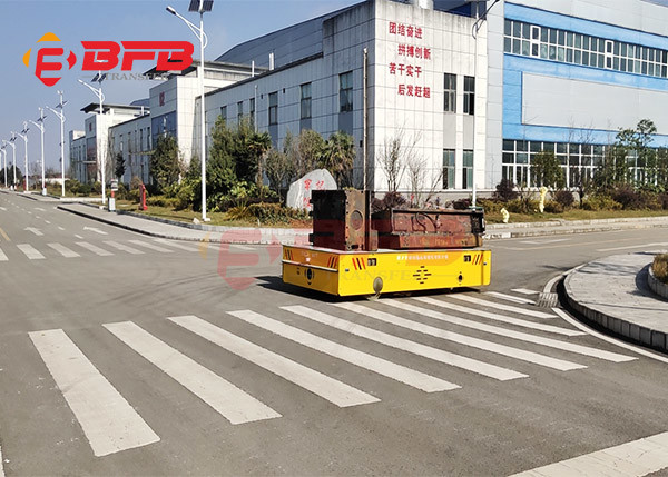Self - Loading Trackless Transfer Cart Trolley 100MT On Concrete Floor