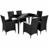 Buy cheap KD Black Indoor Wicker Outdoor Rattan Dining Set In All Weather from wholesalers
