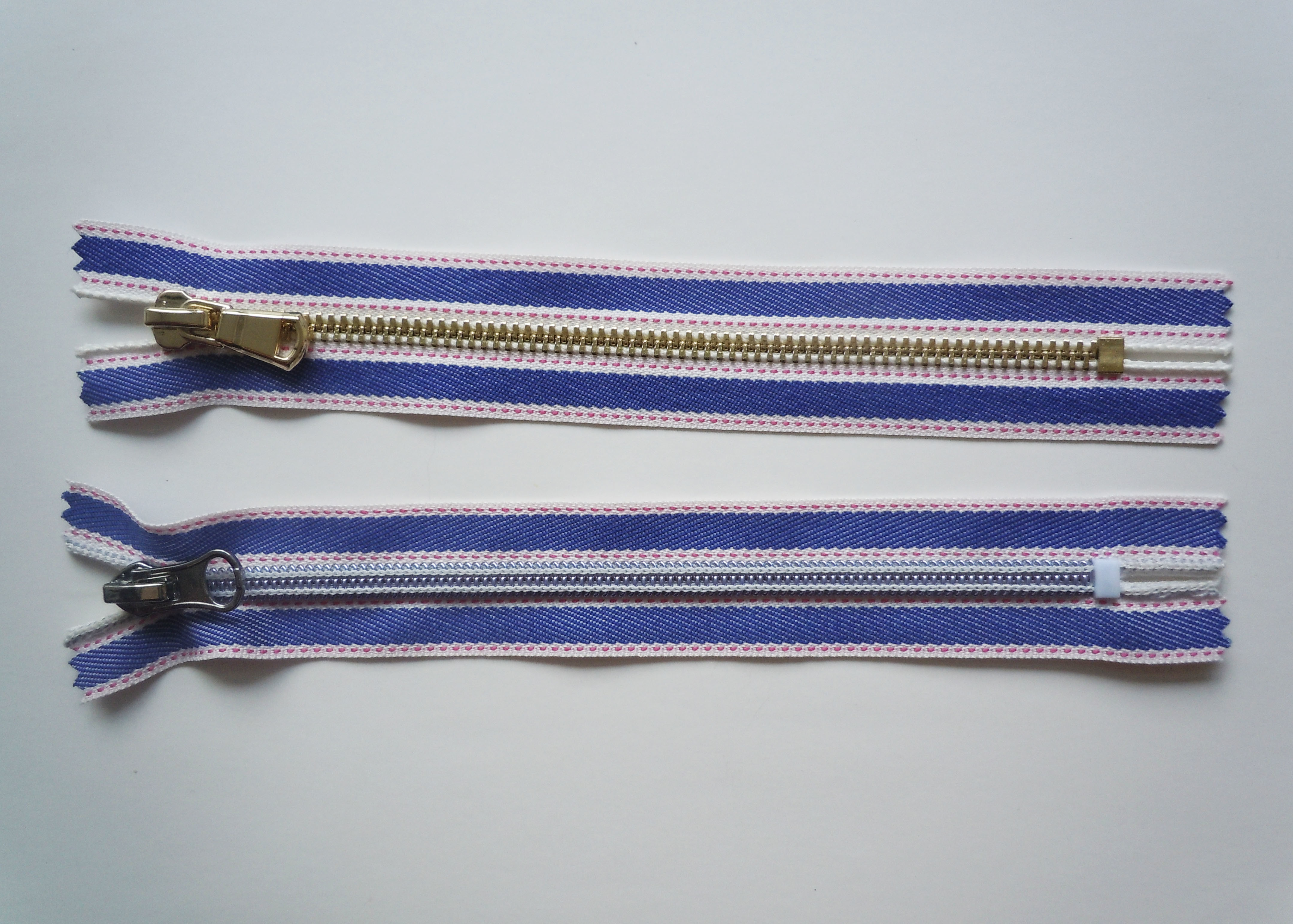 #15 Canvas zipper , Metal Teeth Zipper with Golden & Silver Pull zipper bag