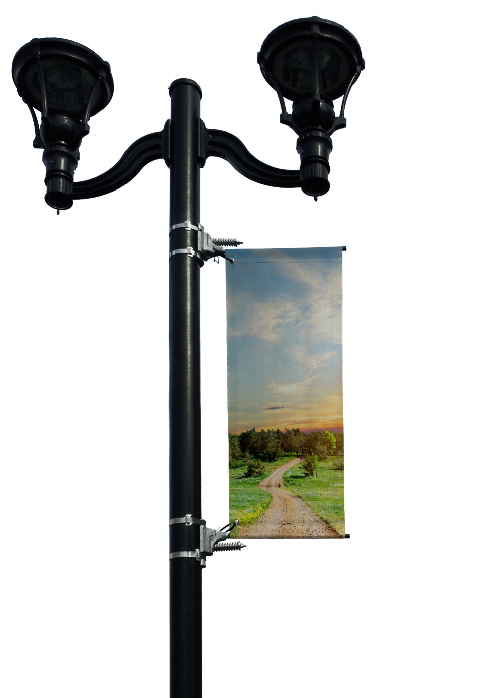 Hot-Dip Galvanized Lamp Post Flag Bracket with Competitive Single-Side Structure Design