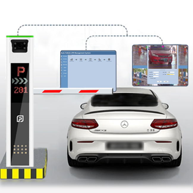 LPR Parking Controller With DC24V Barrier Gate 5mp Camera Parking System