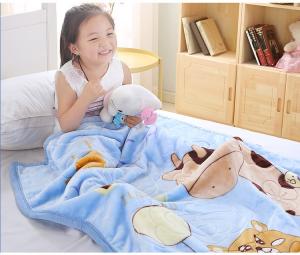 China Multifuction Cartoon Print Blanket Kids Animal Flannel Blanket 100*120CM on sale