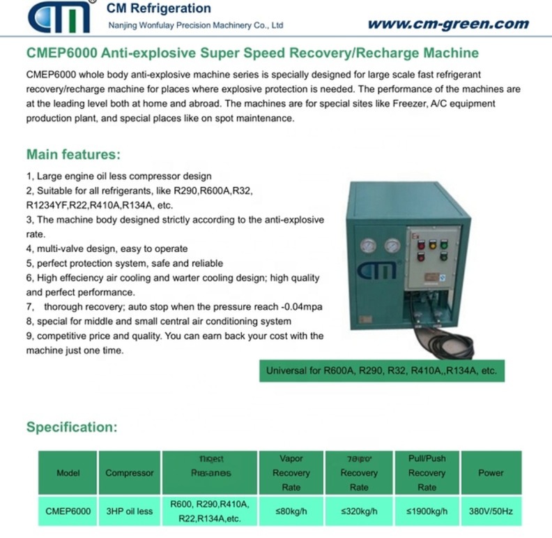 R32 Refrigerant Recovery Machine Refrigerant Filling Station
