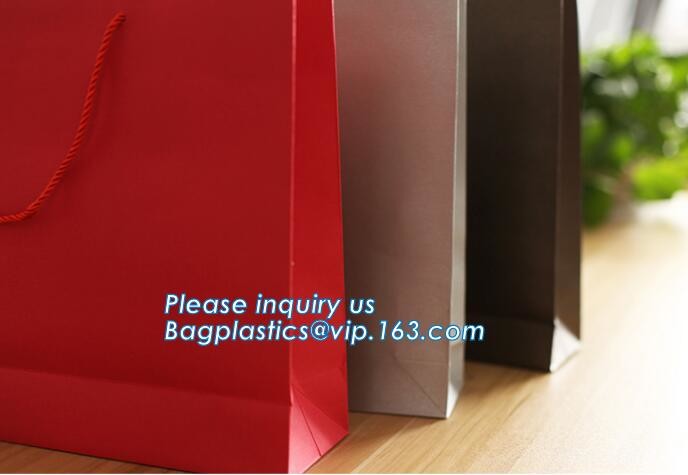 Flower carrier bag with different color customized pot plants kraft paper bag with handle,stamping logo fancy paper flow