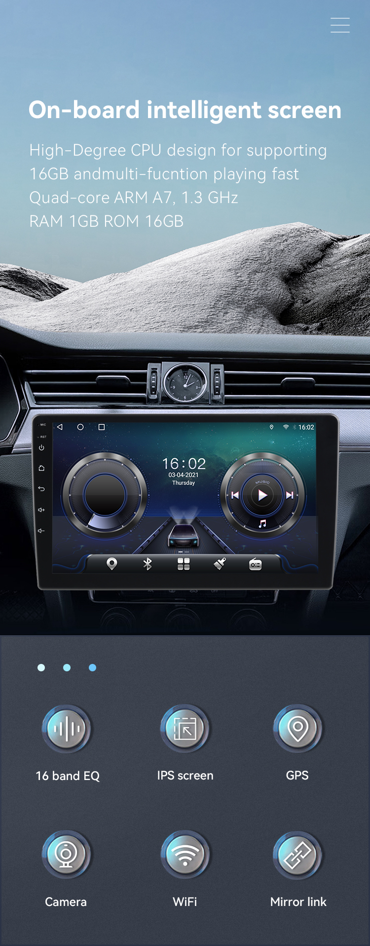OEM Kia Car Stereo Double Din Video Player 1GB For KIA SORENTO 2015