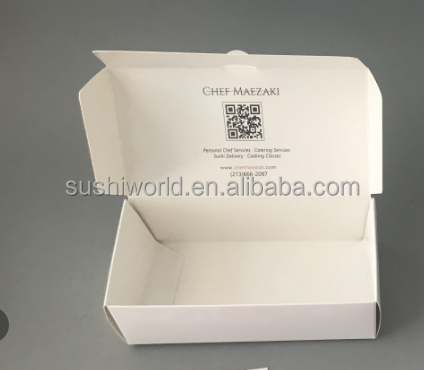 Leakproof Hamburg Sushi Bento Paper Box 17*10.3*3.6cm with Sushi Trays Type