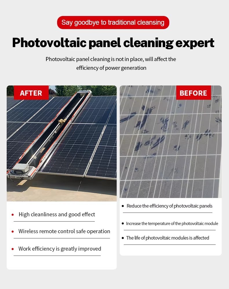 Solar Panel Auto Cleaning Solar Cleaning Panel Brushes Robot Solar Panel Cleaning