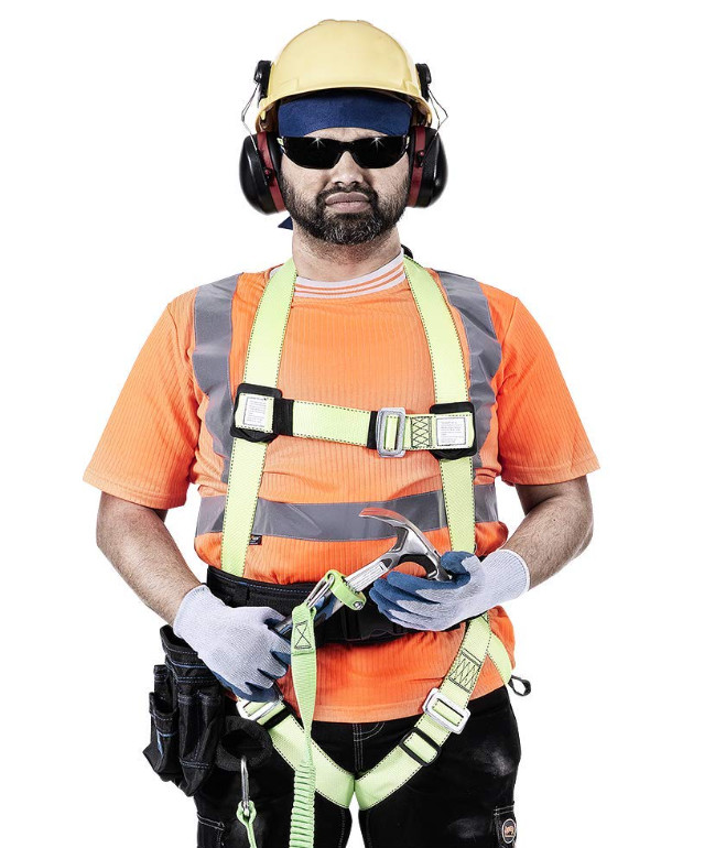50mm Heavy Duty Webbing Adjustable Safety Lanyard Fall Arrest 138 To 180cm