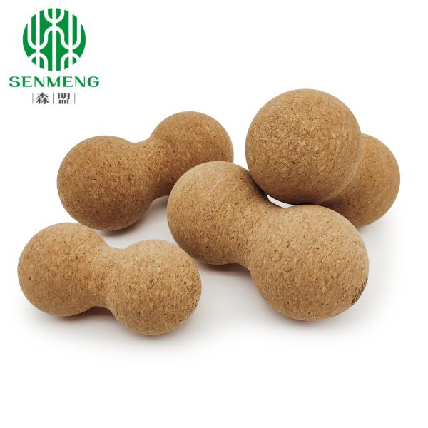 Portable Natural Cork Peanut Roller Yoga Massage Balls for Back Muscles Eco