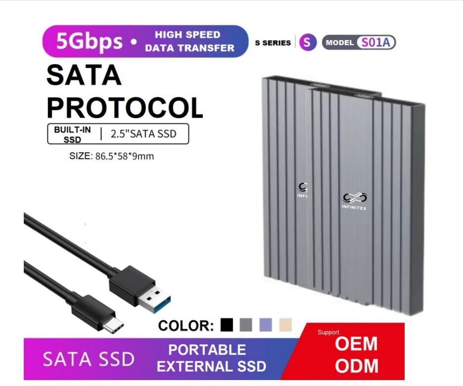 OEM &amp; ODM 2.5&prime;high Speed Data Transfer portable External SATA SSD Built in SSD 5gbps