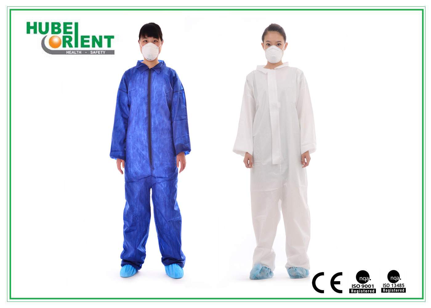 Non-Woven Disposable Coveralls Wihtout Hood And Feetcover For Factory And Hygienic Environment