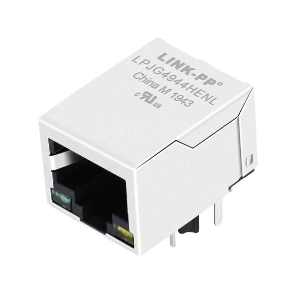 LPJG4944HENL 100/1000 Base-T Tab Down Green/Yellow Led Single Port Jack RJ-45