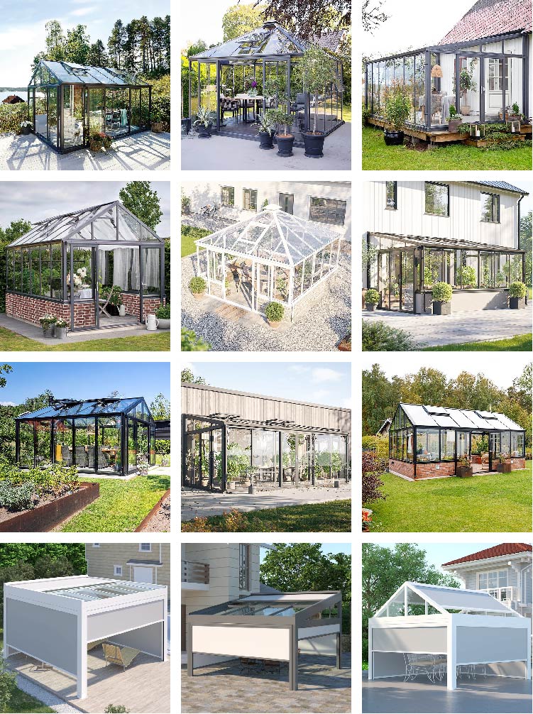 Insulated Outdoor Glass Sunroom Houses With Customized Roof And Chinese Top Hardware