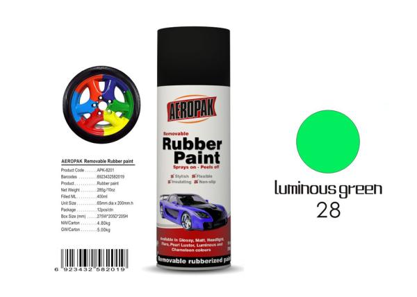 Luminous Green Color Rubber Coat Spray Paint Mixture MSDS Certification APK-8201