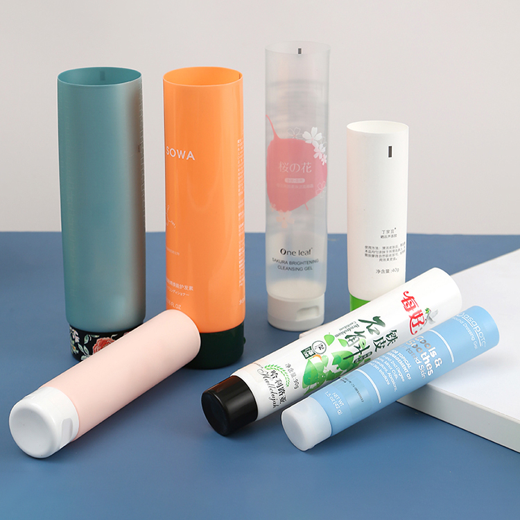 Empty White or Black Matte Soft Touch Plastic Tube Face Wash Cream Soft Tubes Packaging for Cosmetics and Custom Labels