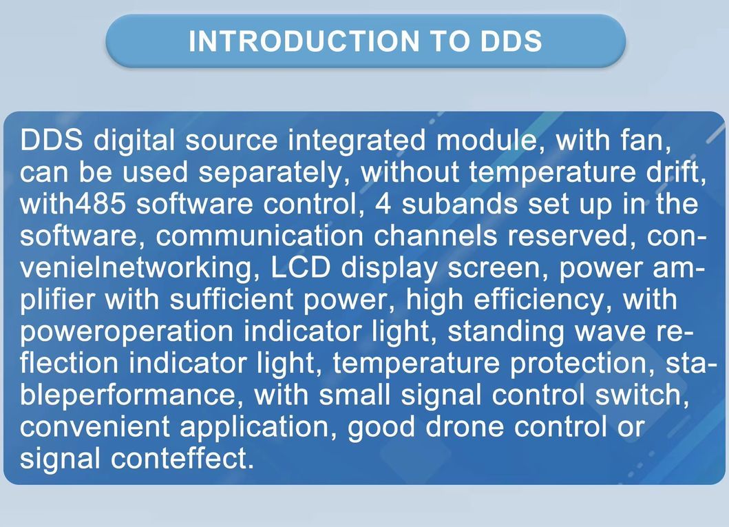 Dds 850-930 High Power Integrated Module 100W Broadband Amplifier with Alarm Switch Over-Temperature Alarm Autel Anti Fpv Drone
