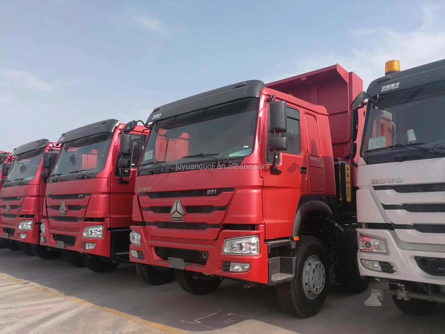 HW76 Cab WEICHAI Engine 371 Hydraulic Cylinder Dump Truck and 40 Ton Sand Tipper Trucks