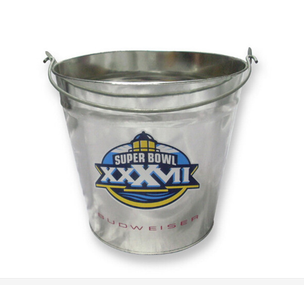 Gift / Food Packaging Small Galvenized Metal Tin Bucket With Handle