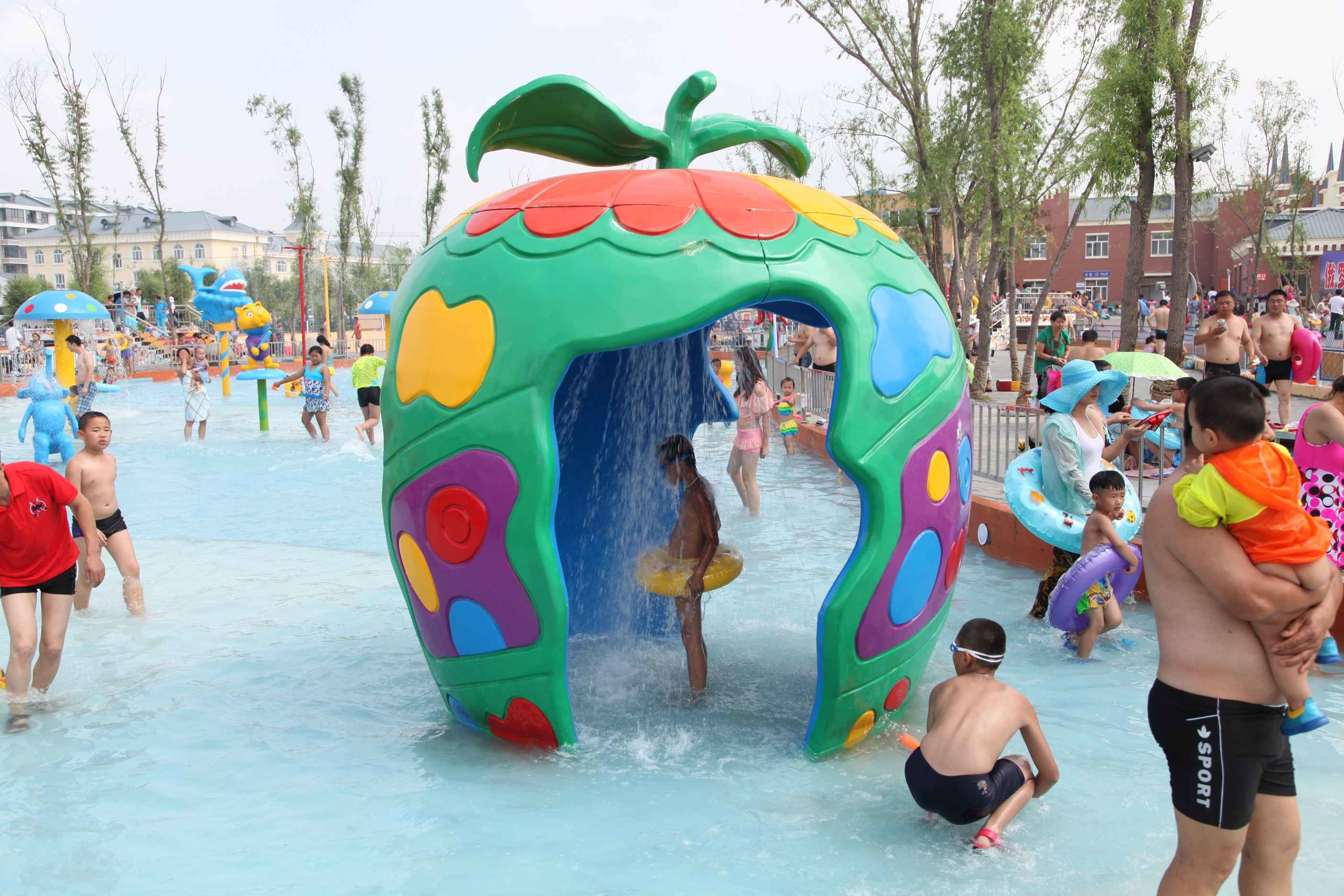 Water Sprayground Aqua Play Water Park, Monkey Cartoon Shaped Spray Park Equipment