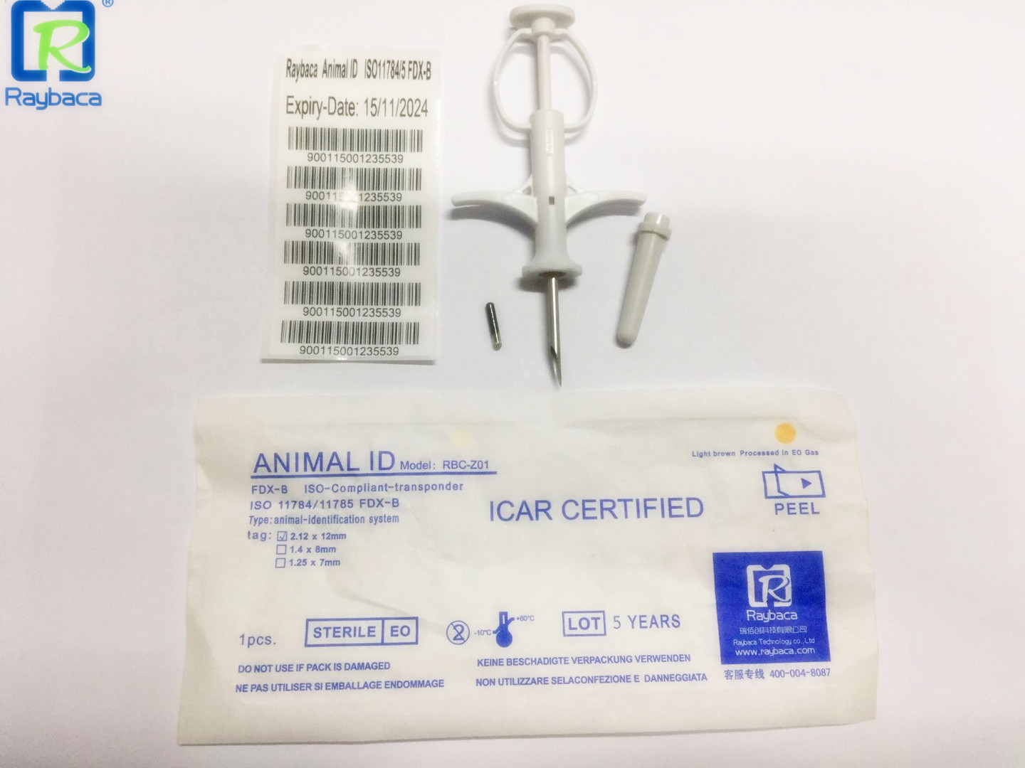 Antibacterial Animal Tracking EM4305 Rfid Pet Microchip
