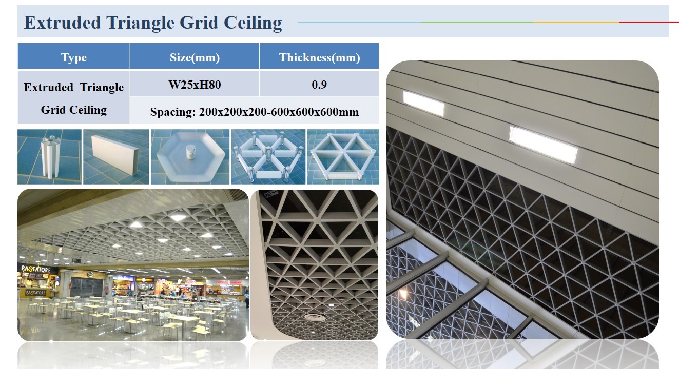 Building Wall Ceiling Covering Decorational Materials RAL 9016 Suspended Metal Square Cell Ceiling Grid