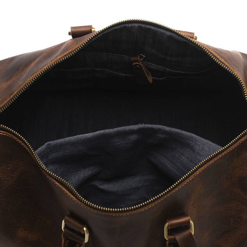 Retro Leather Luggage Classy Bags For Travel Boston Bag LB06