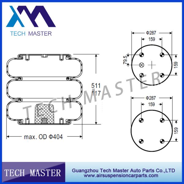 Triple Convoluted Industrial Air Spring For Trailer Air Rubber Spring Firestone