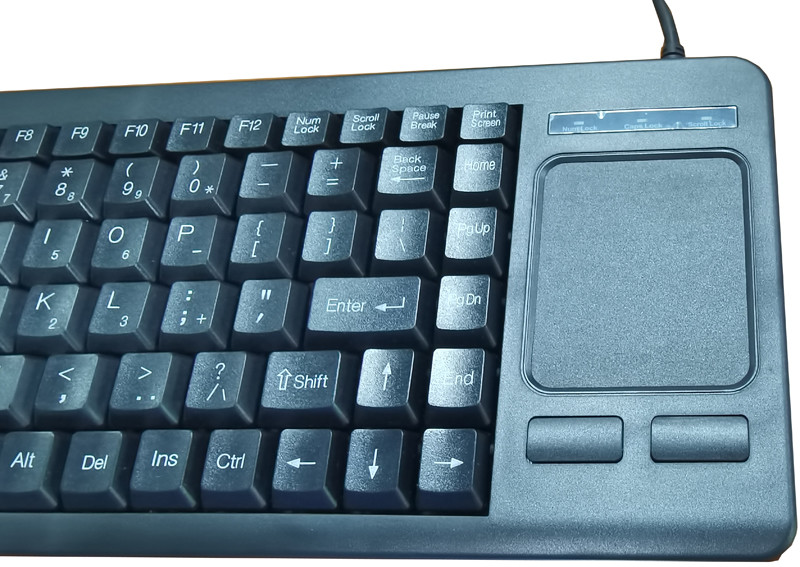 Compact-sized Industrial Plastic Keyboard With 88 Key and Integrated Touchpad