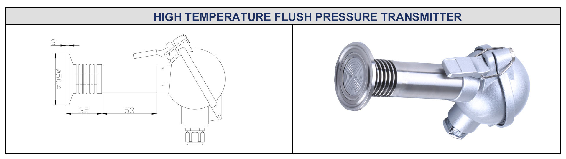 OEM Water Oil Flush Diaphragm Pressure Transmitter Beverage Digital Pressure Sensor