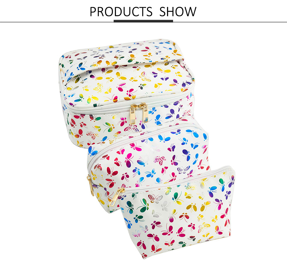 Women 3pcs Polyester Multifunction Large Toiletry Bag