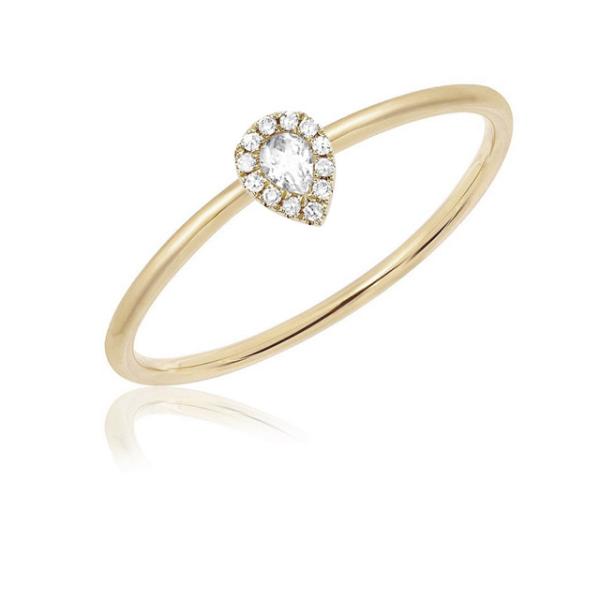 18K Gold Rhodium Plated Teardrop Stack Engagement Ring Jewelry For Country