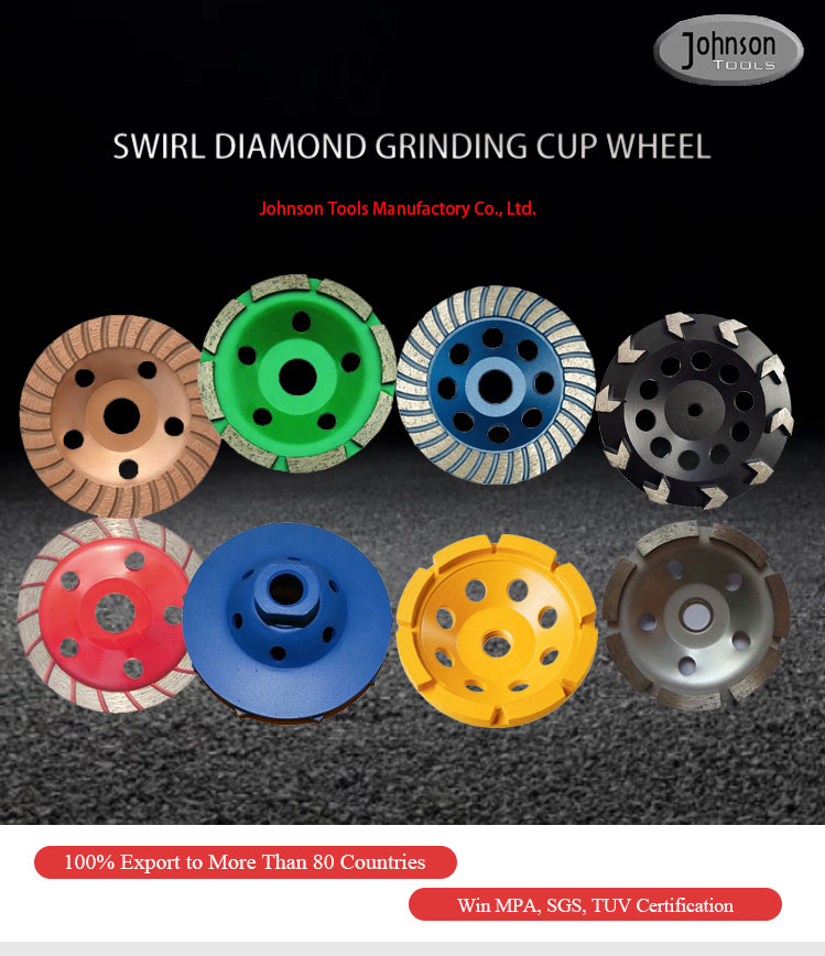 180mm Swirl Diamond Grinding Wheels For Stone / Brick / Block / Concrete, Center Hole With 22.23mm Or M14 Or 5/8"-11