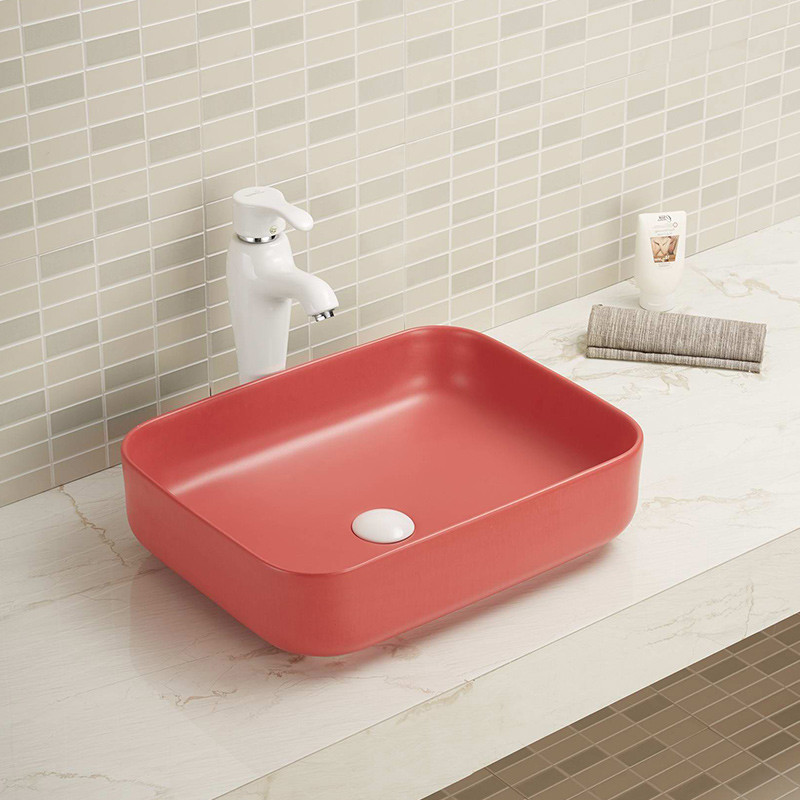 Small Rectangular Counter Top Wash Basin Porcelain Vessel Sink 20 Inch