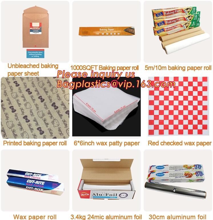 Bleached with Unbleached Greaseproof Paper for food wrapping,Environmental friendly and green greaseproof food packaging