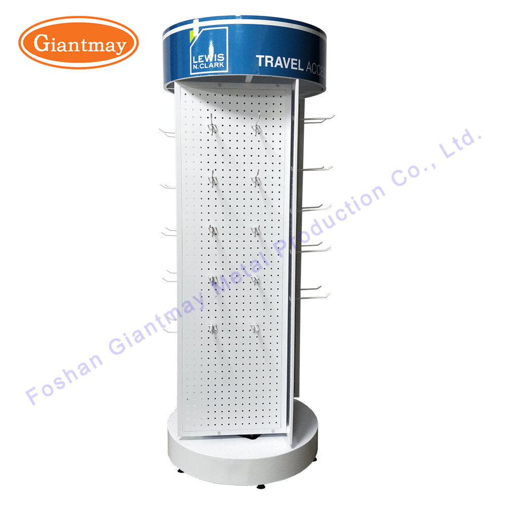 Jewelry Floor Standing Hooks Light Rotating Display Stand