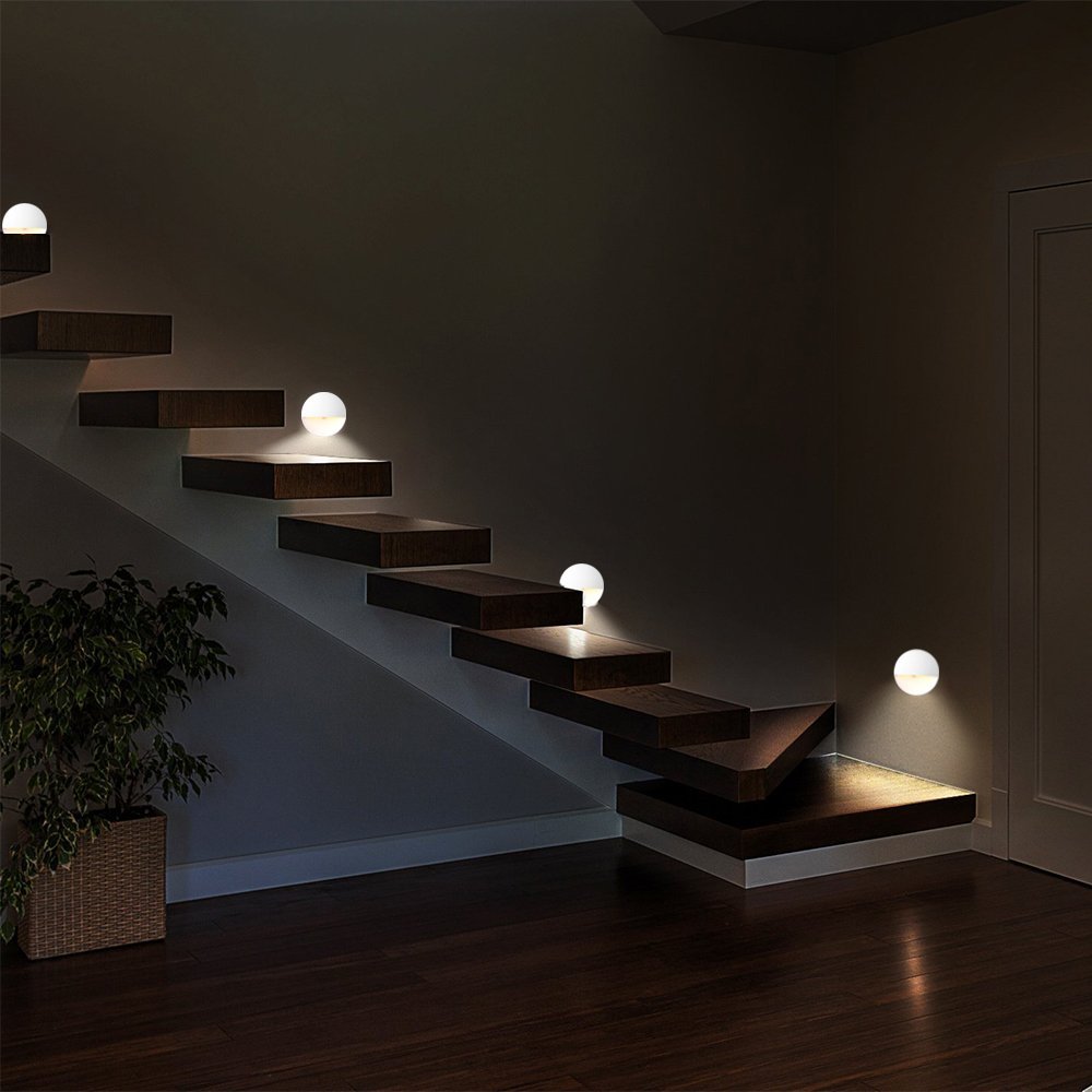 Indoor Motion Sensor LED White Night Light ,Stick Anywhere Wireless Battery Operated Dusk to Dawn Automatic Activated
