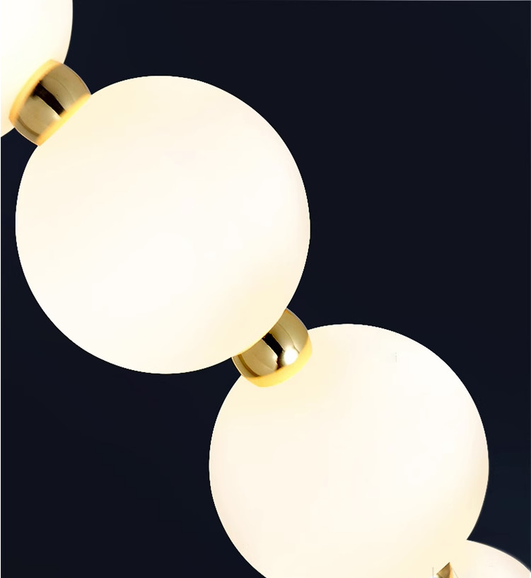 French Cream Style Nordic Living Room Chandelier Round Buddhist Bead Art Chandelier