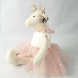  PP Cotton Christmas Plush Toys Baby Huggable Loveable Skirt Elk Stuffed Animal Manufactures
