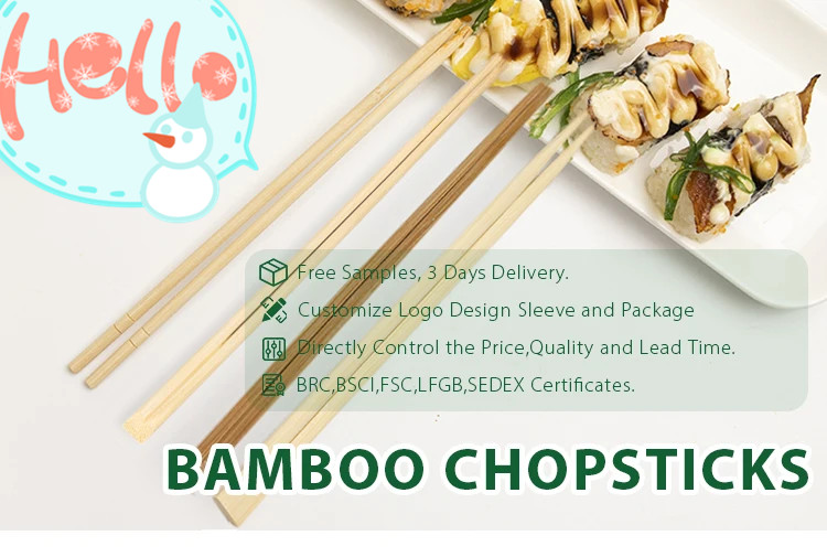 100% Natural Carbonized Tensoge Bamboo Chopsticks Custom Print Japanese Sushi Chopstickis Disposable
