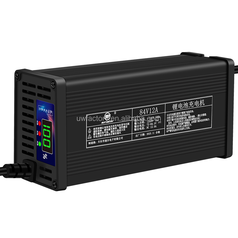 E-forklifts 60V 10A 60V 20A 72V 20 Aluminum Shell Digital Display Lithium Battery Charger Adjustable Current Speed Full Charge and Power Off