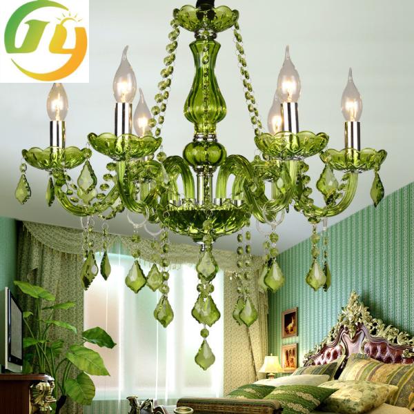 Luxury Glass Arms Crystal Candle Chandelier For Decoration Bedroom Modern