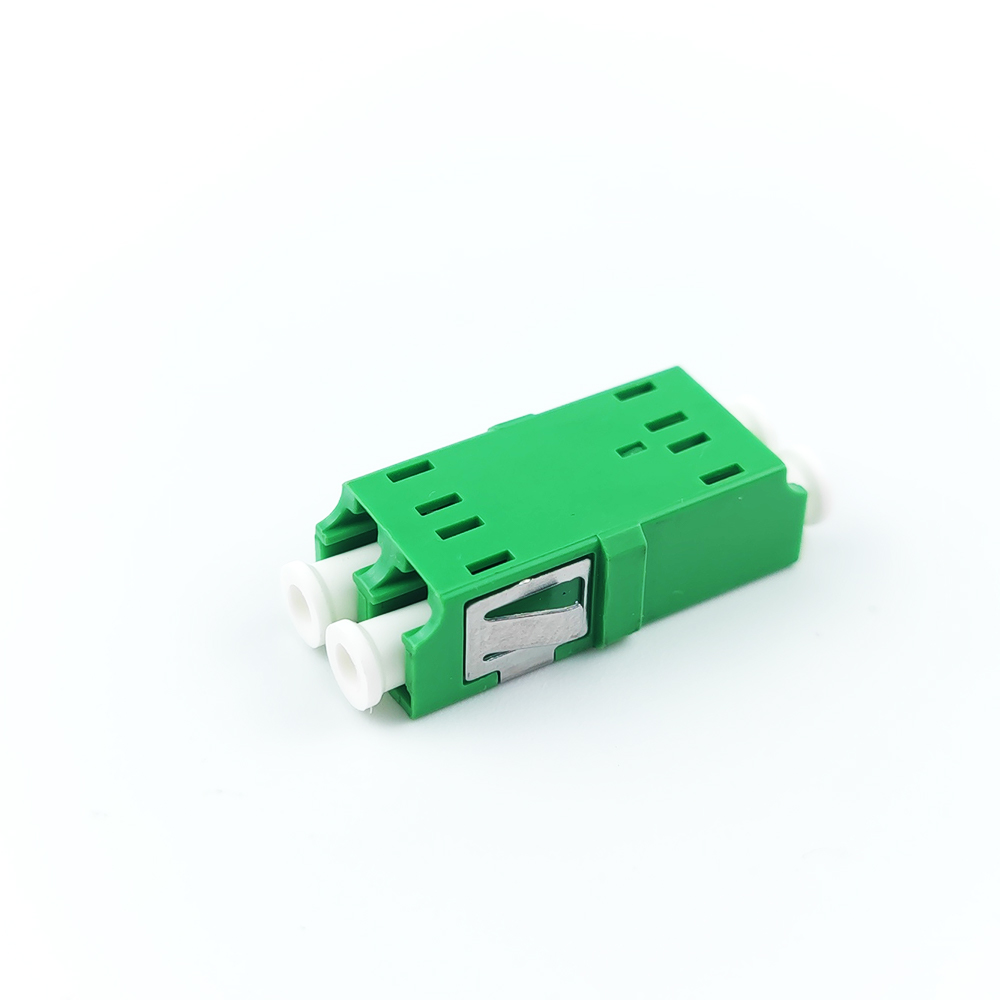 Green Eared Duplex A LC APC Optic Fiber Adapter Function for Optical Fiber Connection