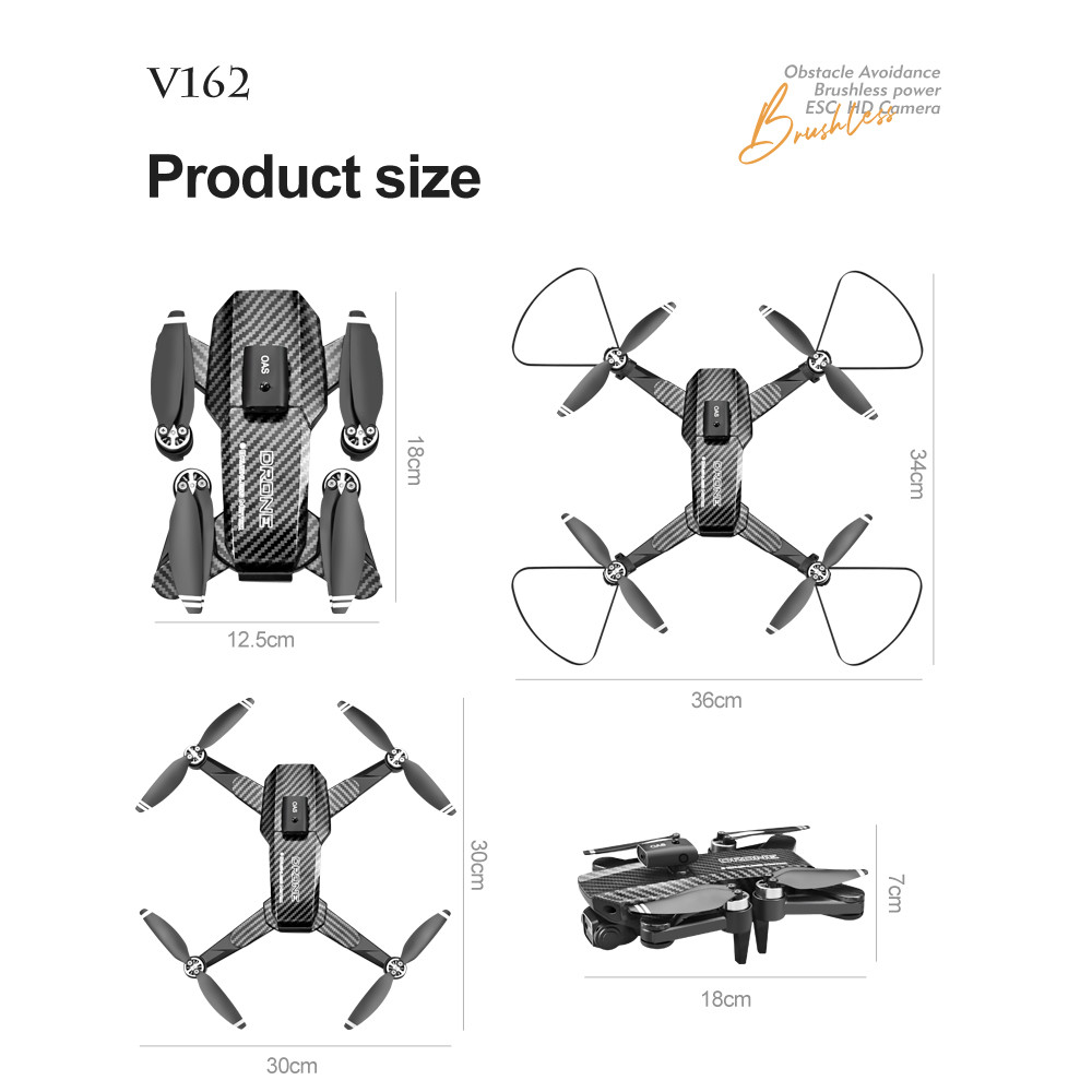Real-time Transmission Drones V162 HD Dual Camera Foldable Drone